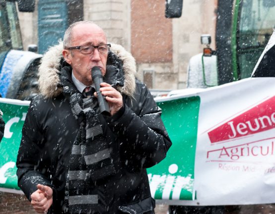 Pour Jean-Louis Chauzy (ici lors de la manifestation Irrigation de Toulouse), « les agriculteurs sont les premiers soldats de la préservation de la biodiversité, de la nature et de l’entretien de l’espace».