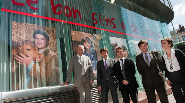 Yvon Malard (directeur général), Jean-Pierre Guillou (directeur général adjoint), Thibaud Reversé (directeur financier), Gérard Cazals (Président) et Florence Durand (directrice de la communication), l’équipe de direction du Crédit Agricole Toulouse 31 s’engage sous la bannière du bon sens.