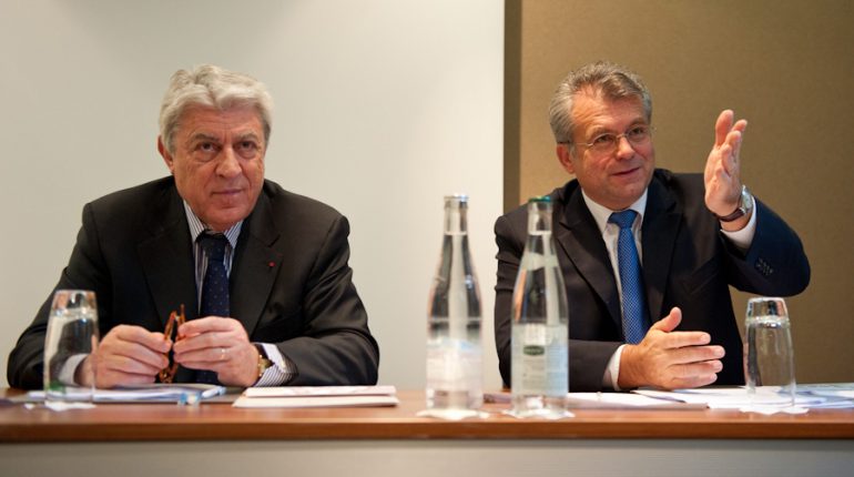 Alain Chatillon (à gauche) et Patrice Roché, Président et directeur d’AgriMip Innovation prennent les rênes d'AgriMip Sud-Ouest Innovation.