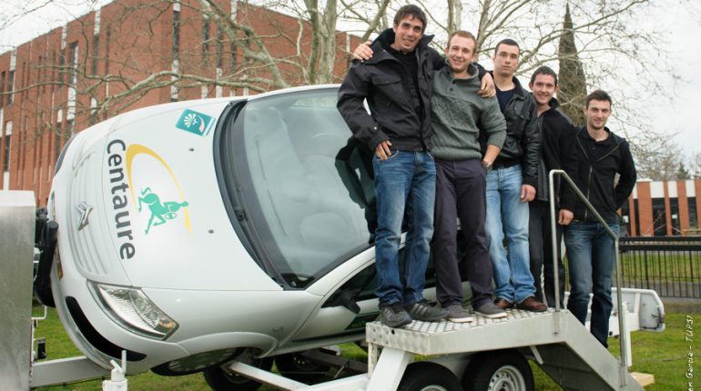 Antoine, Vincent, Guillaume, Cyril et Aurélien, les 5 jeunes du CFPPA d’Auzeville à l’origine d’une belle initiative sur la prévention routière.