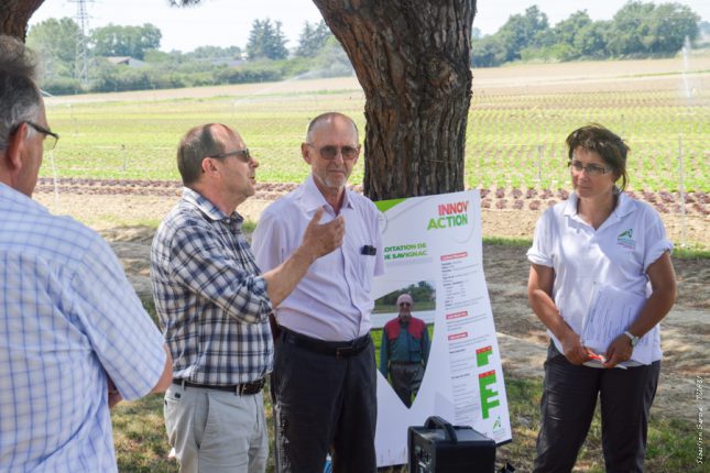 Claude Savignac (à droite) et Yvon Parayre, Président de la Chambre d'Agriculture, lors de la journée Innov'Action.