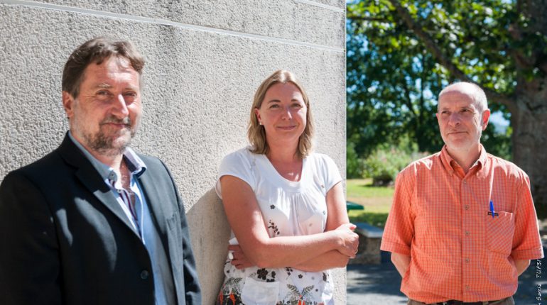 François Moreau, secrétaire général du Lycée de St-Gaudens (à droite) accueille Thierry Force et Florence Martin-Pons, respectivement proviseur de l’Établissement et directrice du CFAA.