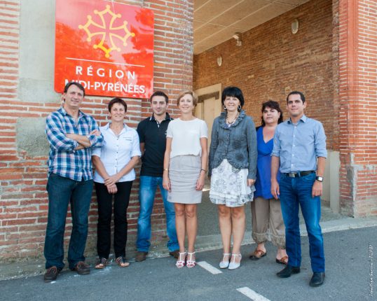 Claudine Quilliec (au centre) avec l'équipe de direction du lycée agricole d'Ondes.