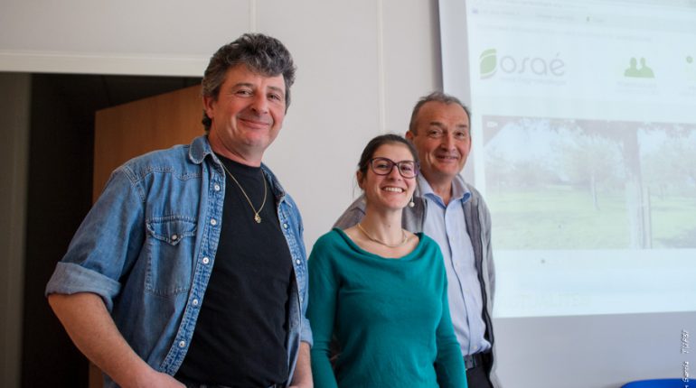 Roger Béziat (à gauche) a participé à l'élaboration d'Osaé, porté par Marine Gimaret et Philippe Pointereau, de Solagro.